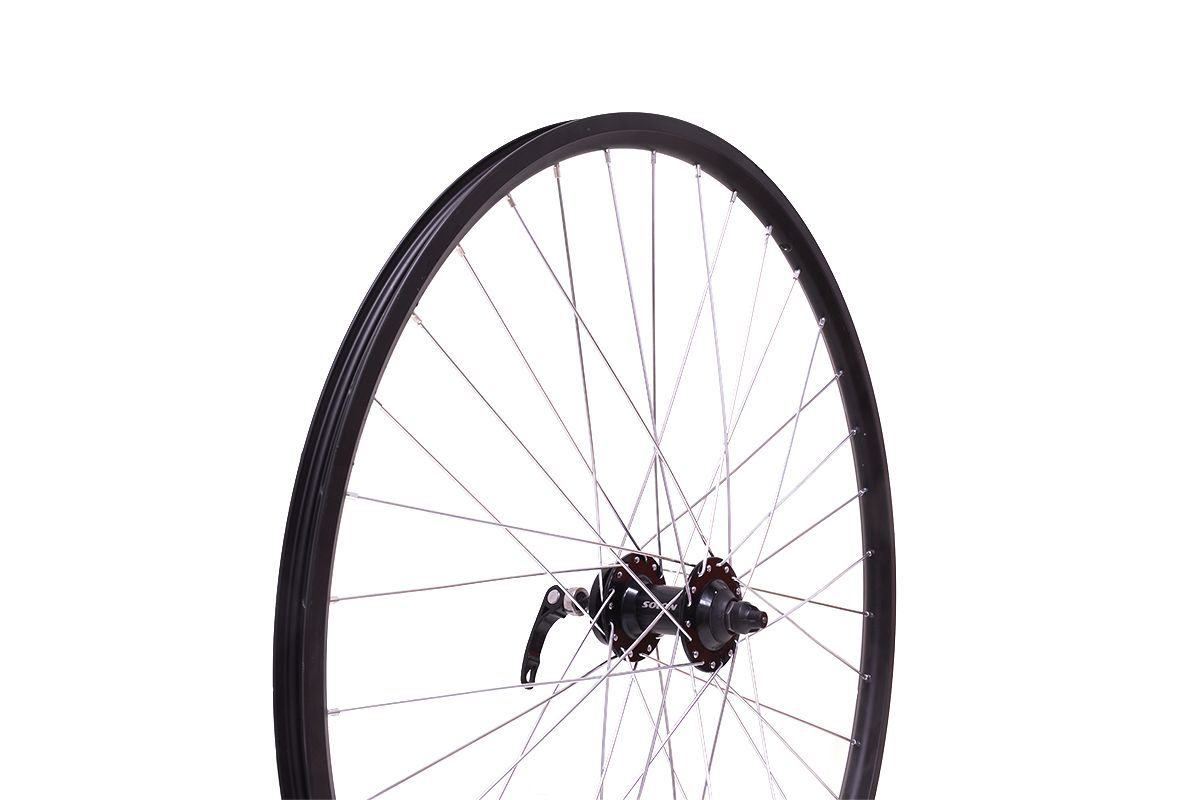 Колесо 27,5"MTB переднее,дв.обод Qijian DA-18 27,5"36H,втулка Solon DH802F,36H Disc,конусные подшипники,крепление IS6,черный Колесо 27,5"MTB переднее,дв.обод Qijian DA-18 27,5"36H,втулка Solon DH802F,36H Disc,конусные подшипники,крепление IS6,черный