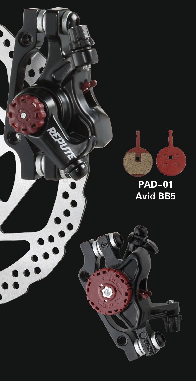 Тормоз дисковый механический задний Repute DSC-910R,МТБ,ротор180\160\140мм,(pad01),без ротора,черный Тормоз дисковый механический задний Repute DSC-910R,МТБ,ротор180\160\140мм,(pad01),без ротора,черный