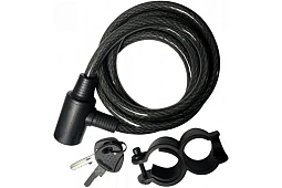 Замок противоугонный KLONK 10312, Ф10х1500мм(48") 2 ключа, крепление на велосипед Замок противоугонный KLONK 10312, Ф10х1500мм(48") 2 ключа, крепление на велосипед