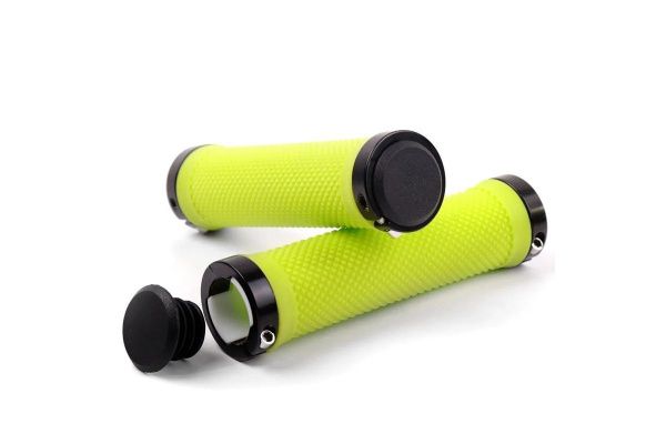 Грипсы с металлическими зажимами, длина 129мм, зеленые, зажим черный, Green/Black HL-G 119